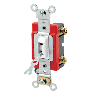 20 Amp, 120/277 Volt, Toggle Locking Single-Pole AC Quiet Switch, Industrial Grade, Self Grounding, Back & Side Wired, - White 20 Amp, 120/277 Volt, Toggle Locking Single-Pole AC Quiet Switch, Industrial Grade, Self Grounding, Back & Side Wired, - White