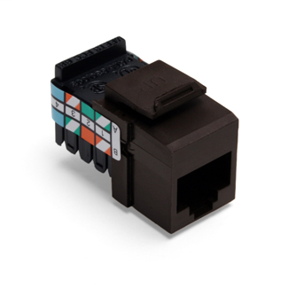 Leviton 41108-RB3 Category 3 Brown Plastic Snap-In 8-Position 8-Conductor UTP Jack Connector Leviton 41108-RB3 Category 3 Brown Plastic Snap-In 8-Position 8-Conductor UTP Jack Connector