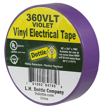 Item # 360VLT, (360VLT) Polyvinyl Chloride (PVC) Color Coding Adhesive Tape