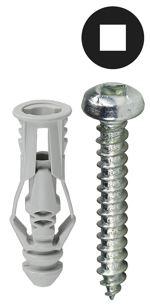 Item # TG8KSQTP, (TG8KSQTP) Gray Multi-Grip Hollow Wall Anchor Kit