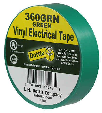 Item # 360GRN, (360GRN) Polyvinyl Chloride (PVC) Color Coding Adhesive Tape