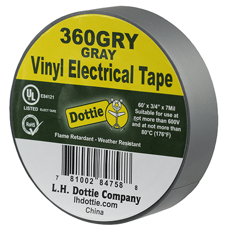 Item # 360GRY, (360GRY) Polyvinyl Chloride (PVC) Color Coding Adhesive Tape