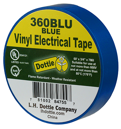 Item # 360BLU, (360BLU) Polyvinyl Chloride (PVC) Color Coding Adhesive Tape