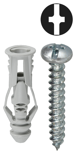 Item # TG8KTP, (TG8KTP) Gray Multi-Grip Hollow Wall Anchor Kit