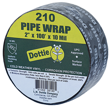 Product image for LH Dottie 210 2 Inch x 100 Foot 10 Mil Pipe Wrap Adhesive Tape