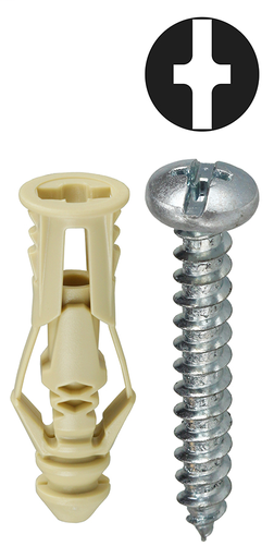 Item # TG6KTP, (TG6KTP) Beige Multi-Grip Hollow Wall Anchor Kit