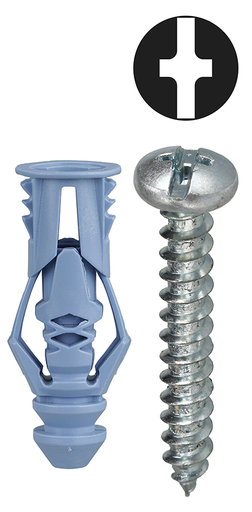 Item # TG10KTP, (TG10KTP) Blue Multi-Grip Hollow Wall Anchor Kit