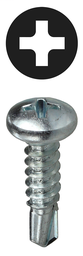 LH Dottie TEKPH102 #10 x 2 Inch Zinc Plated Steel Pan Head Phillips Self Drilling Screw