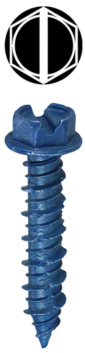 Item # 36H134, (36H134) Slotted Hexagonal Head Anchoring Concrete Screw
