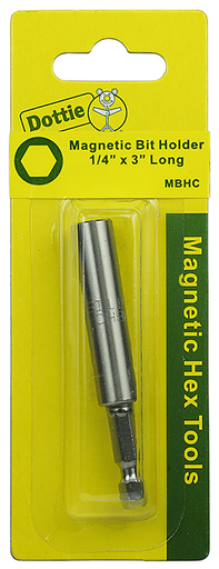 LH Dottie MBHC 1/4 x 3 Inch Carded 1-Piece Magnetic Bit Tool Holder Product image for LH Dottie MBHC 1/4 x 3 Inch Carded 1-Piece Magnetic Bit Tool Holder