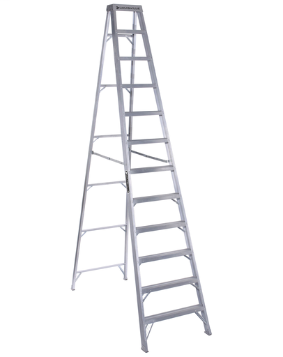 Product image for Louisville Ladder AS1012 12 Foot 300 lb Duty Rating Aluminum Stepladder