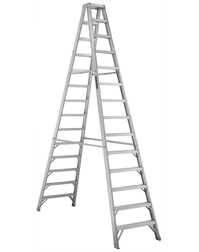 Product image for L-VIL AM1014 14FT AL TWIN STEPLADDER TYPE IA 300LB ALUMINUM TWIN STEPLADDER Type IA 300lbs