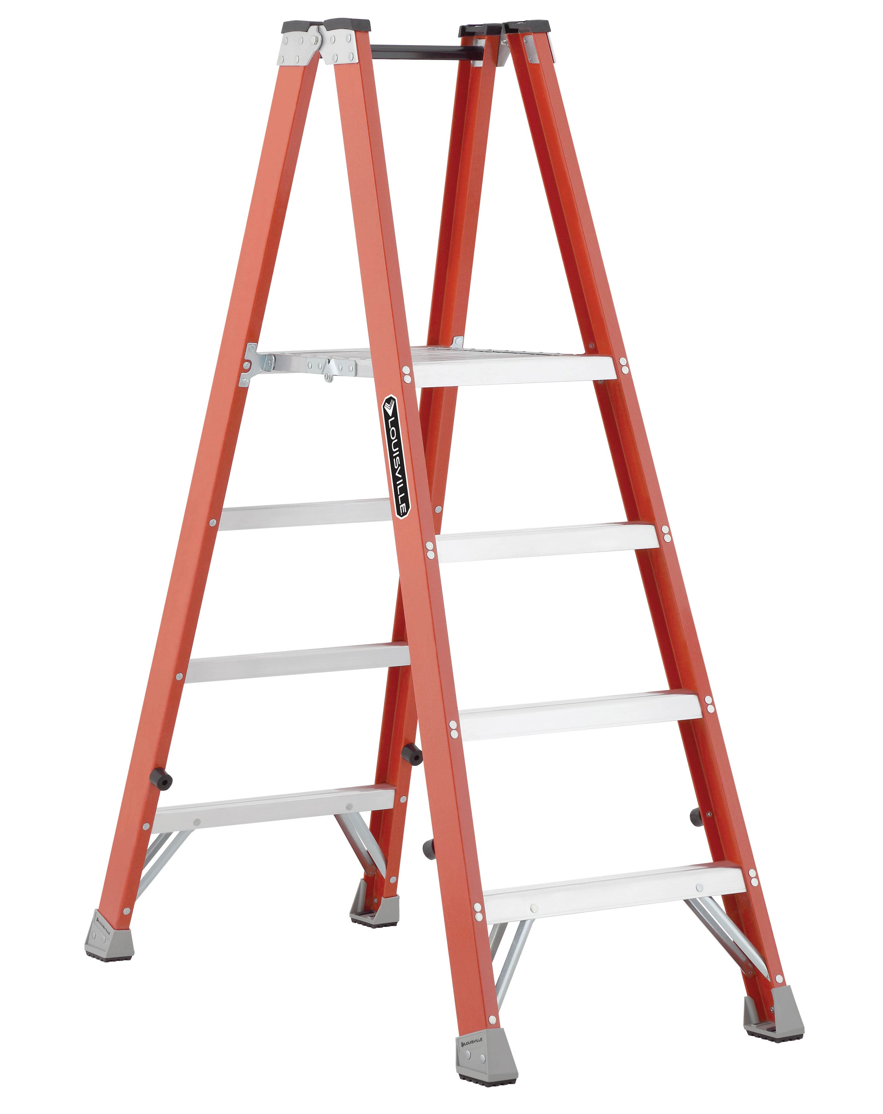 Product image for L-VIL FMP1504 4FT FG TWIN PLATFORM STEPLADDER TYPE IA 300LB FIBERGLASS TWIN PLATFORM