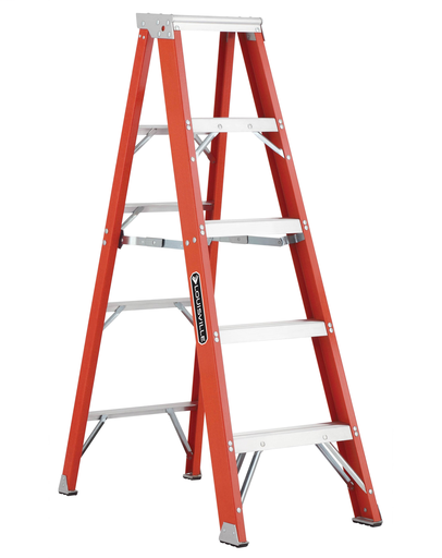 Product image for L-VIL FS1305HD 5FT FG STEPLADDER TYPE IAA 375LB W/METAL TOP FIBERGLASS STEPLADDER 375lbs w/metal top