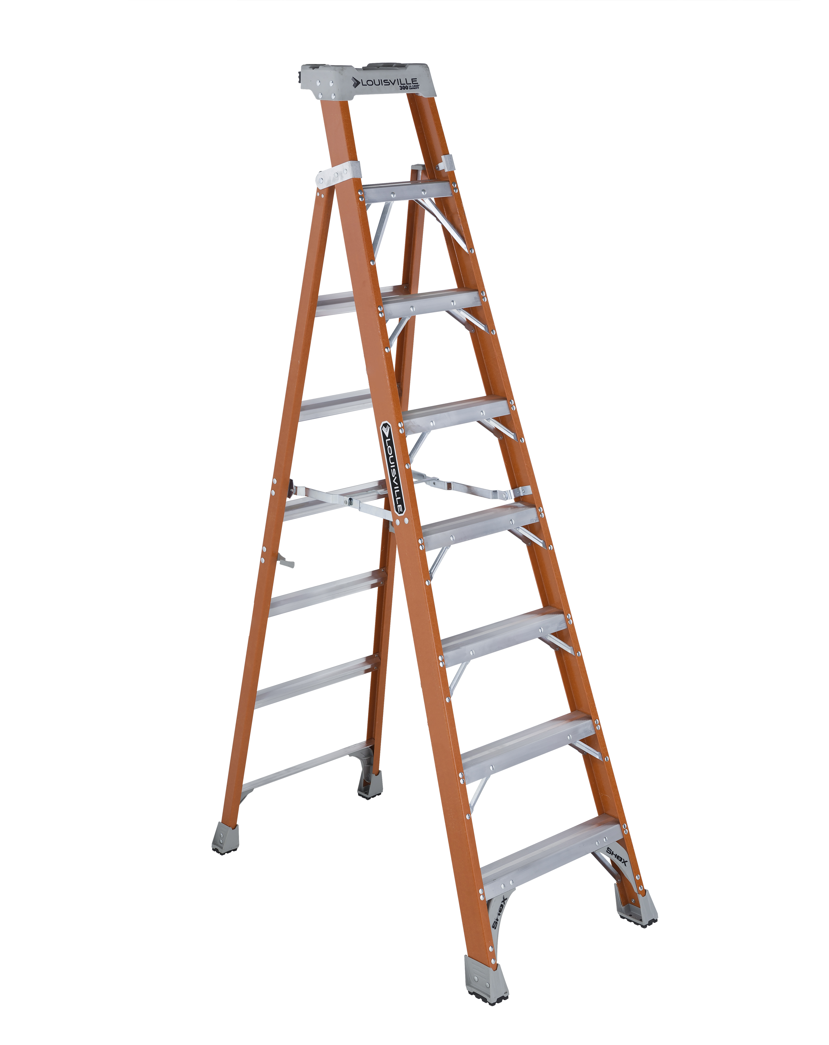 Louisville Ladder FXS1508 8 Foot Orange Fiberglass Step/Shelf Ladder Louisville Ladder FXS1508 8 Foot Orange Fiberglass Step/Shelf Ladder