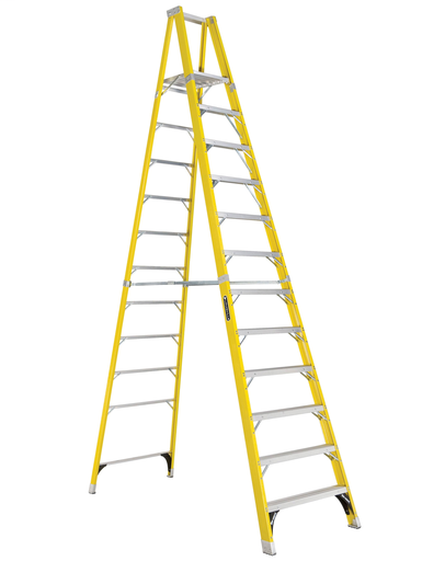 Product image for Louisville Ladder FP1112HD 12 Foot 375 lb Rating Monarch Fiberglass Platform Step Ladder