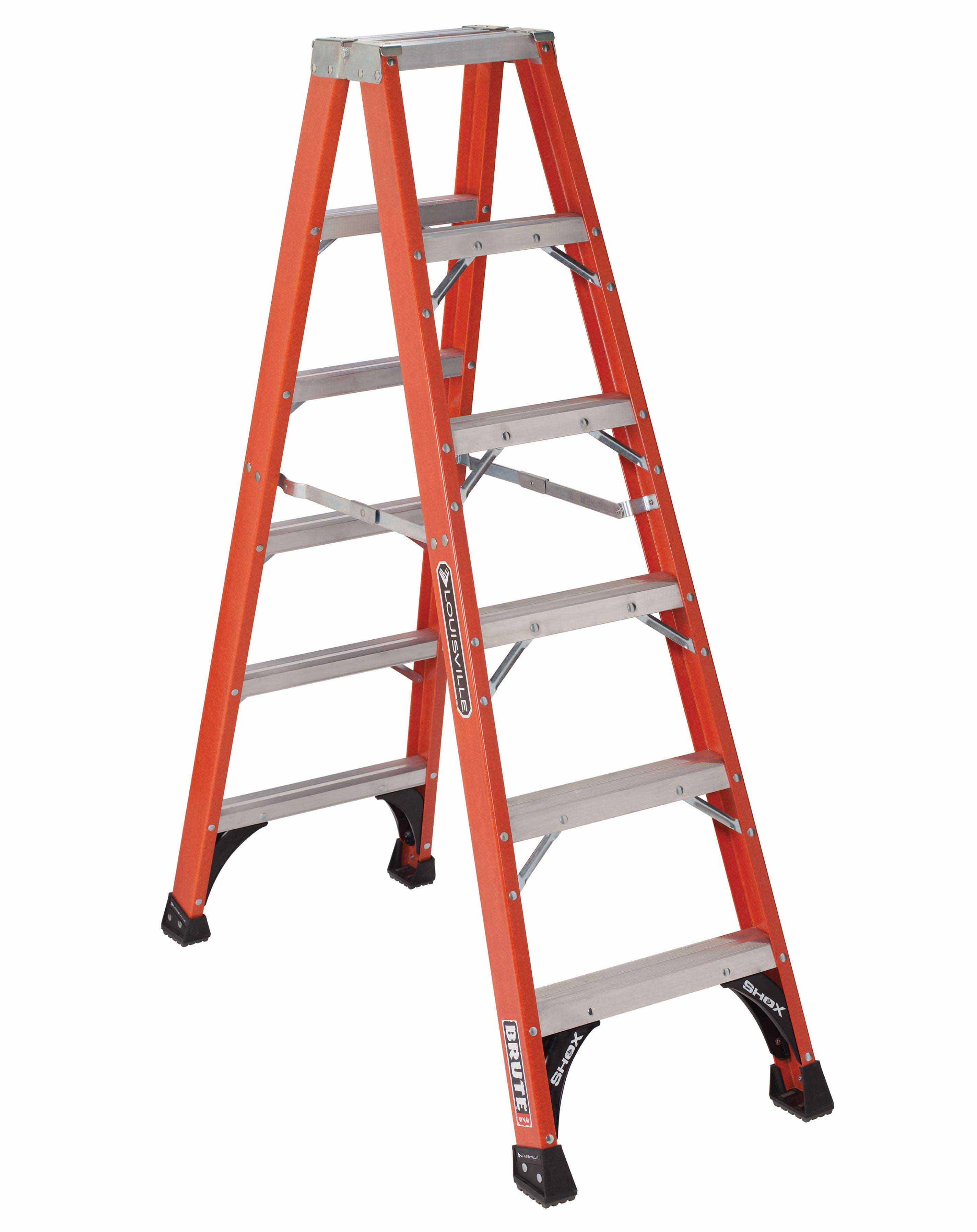 Louisville Ladder FM1406HD 6 Foot 375 lb Duty Rating Fiberglass Twin Front Ladder Louisville Ladder FM1406HD 6 Foot 375 lb Duty Rating Fiberglass Twin Front Ladder