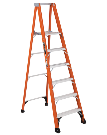 Product image for Louisville Ladder FP1406HD 6 Foot 375 lb Duty Rating Fiberglass Platform Ladder