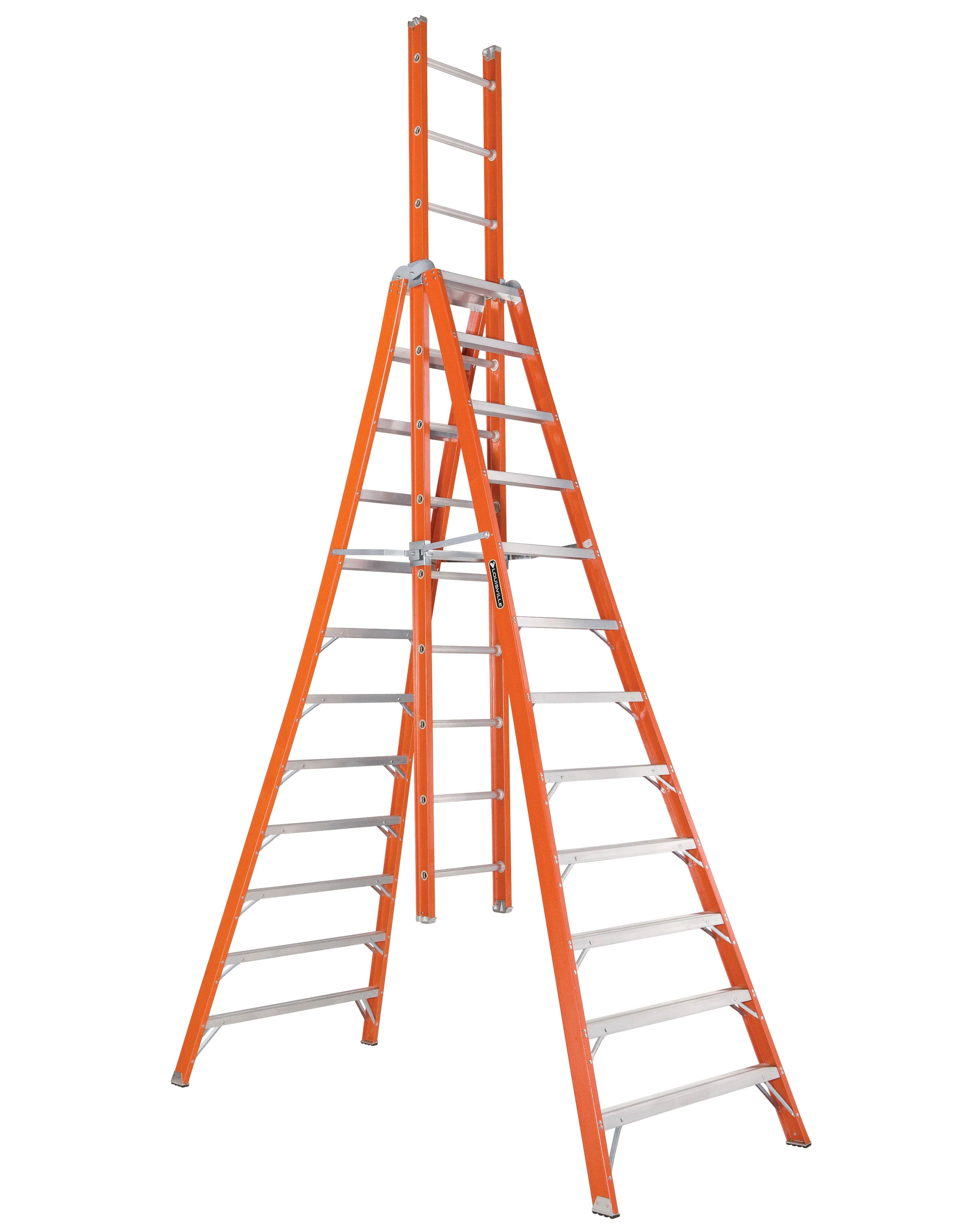 Product image for L-VIL FX1112 12FT FG TRESTLE EXTENSION LADDER TYPE IA 300LB FIBERGLASS TRESTLE LADDER