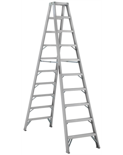 Product image for Louisville Ladder AM1010 10 Foot 300 lb Duty Rating Aluminum Twin Front Step Ladder