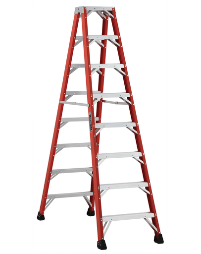 Product image for L-VIL L-3431-08MR 8FT FG TWIN STEPLADDER TYPE IAA 375LB MRI FIBERGLASS ROLLING SCAFFOLD