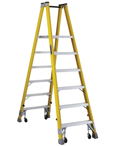 Product image for L-VIL FMP2006-4C 6FT FG TWIN PLATFORM LDR TYPE I 250LB W/ 4 CASTERS FIBERGLASS TWIN PLATFORM