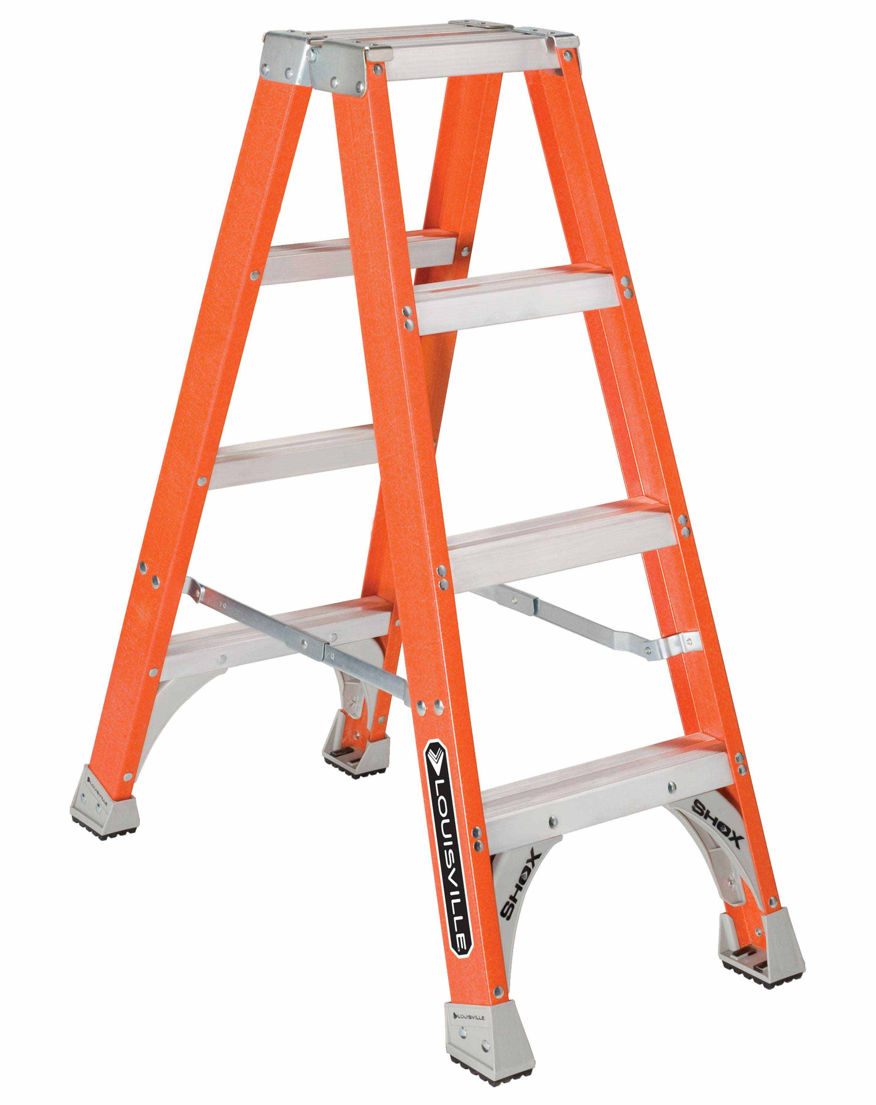 Louisville Ladder FM1504 4 Foot 300 lb Duty Rating Fiberglass Twin Front Ladder Louisville Ladder FM1504 4 Foot 300 lb Duty Rating Fiberglass Twin Front Ladder