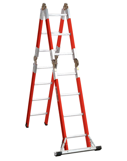 Product image for L-VIL L-3092-13 FG ARTIC LAD-TYPE IA 300LB 13FT FIBERGLASS ARTICULATED LADDER Type IA 300lbs
