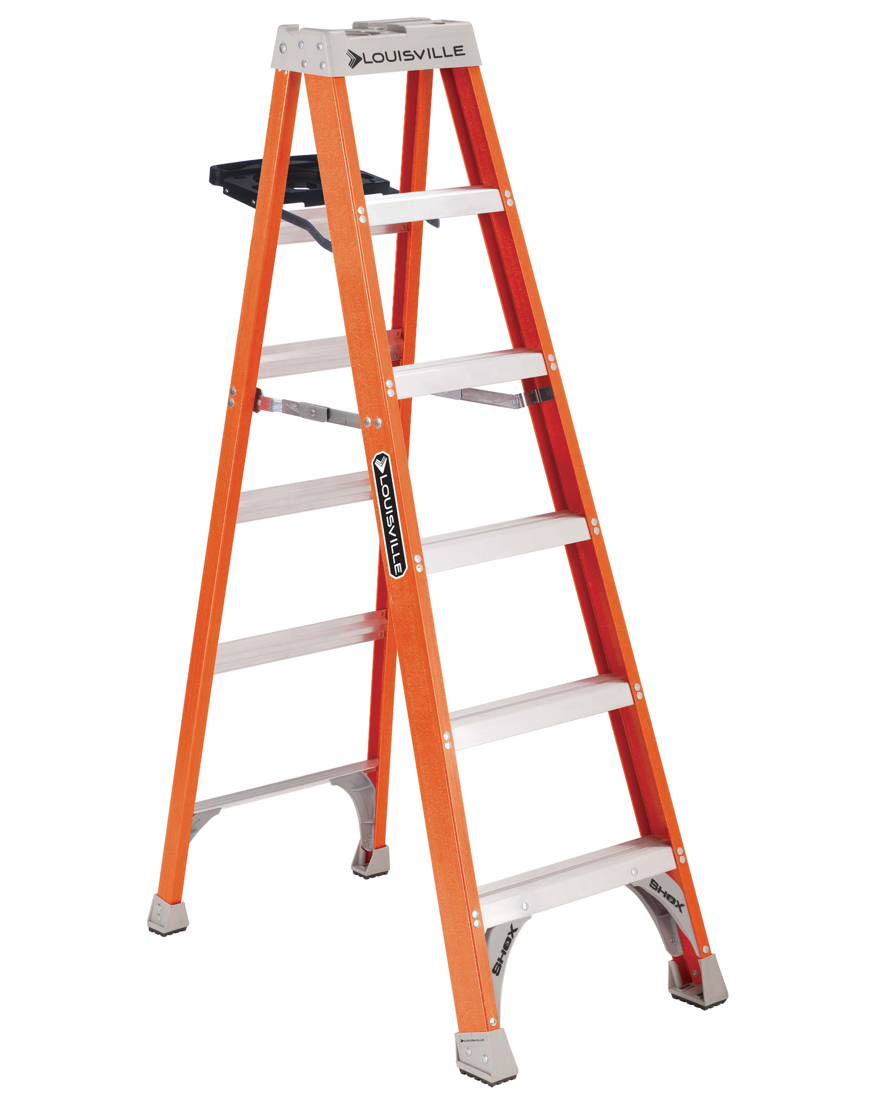 Product image for L-VIL FS1506-S51 6FT FG STEPLADDER TYPE IA 300LB W/PS FIBERGLASS STEPLADDER