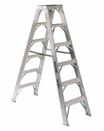 Product image for L-VIL AM1106HD 6FT AL TWIN STEPLADDER TYPE IAA 375LB ALUMINUM STEPLADDER Type IAA 350lbs