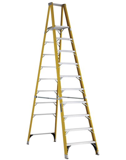 Product image for L-VIL FP1110HD FG TYPE IAA 375LB RATED PLATFORM STEPLADDER 10FT FIBERGLASS PLATFORM LADDER IAA 37lbs