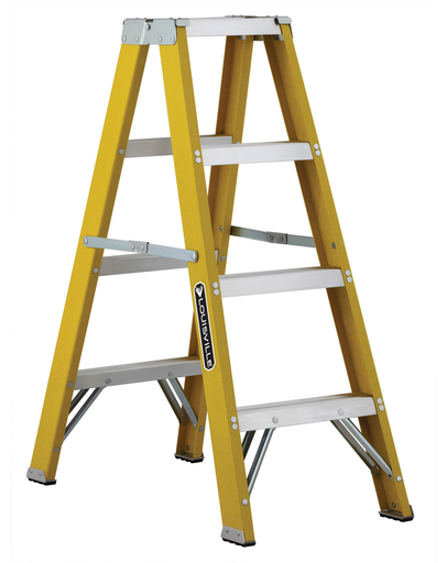 Product image for Louisville Ladder FM2004 4 Foot 250 lb Duty Rating Fiberglass Twin Front Ladder