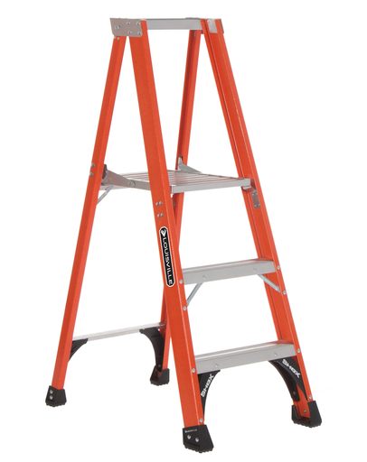 Product image for L-VIL FP1403HD 3FT FG PLATFORM STEPLADDER TYPE IAA 375LB FIBERGLASS PLATFORM LADDER IAA 375LBS