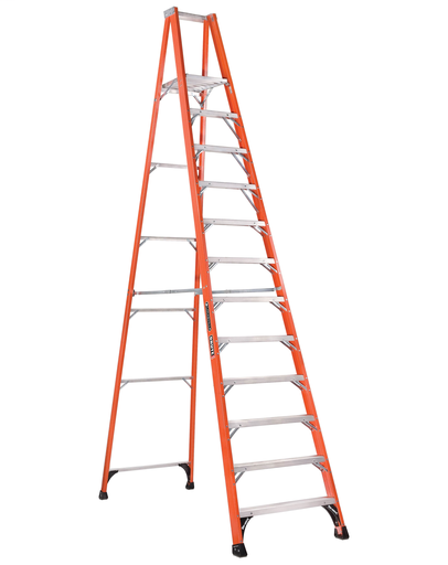 Product image for L-VIL FP1412HD 12FT FG PLATFORM STEPLADDER TYPE IAA 375LB FIBERGLASS PLATFORM LADDER IAA 375lbs
