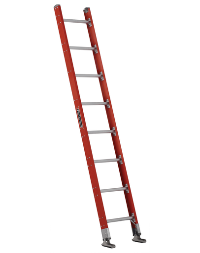 Product image for L-VIL FE7108 8FT FG STRAIGHT LADDER TYPE IA 300LB PLT CONN FIBERGLASS EXTENSION LADDER Straight Ladder Type IA 300lbs