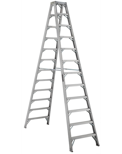 Product image for L-VIL AM1112HD 12FT AL TWIN STEPLADDER TYPE IAA 375LB ALUMINUM STEPLADDER Type IAA 350lbs