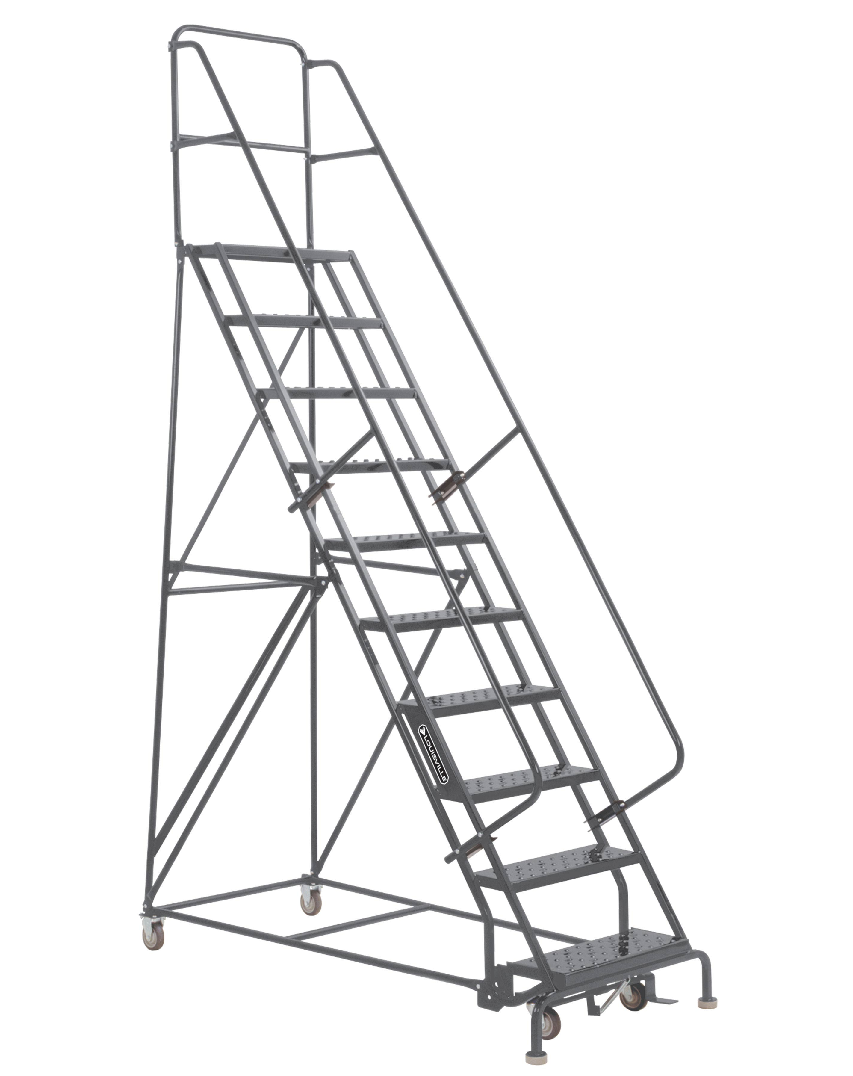 Product image for Louisville Ladder GSW2410 24 Inch 10-Step Warehouse Ladder