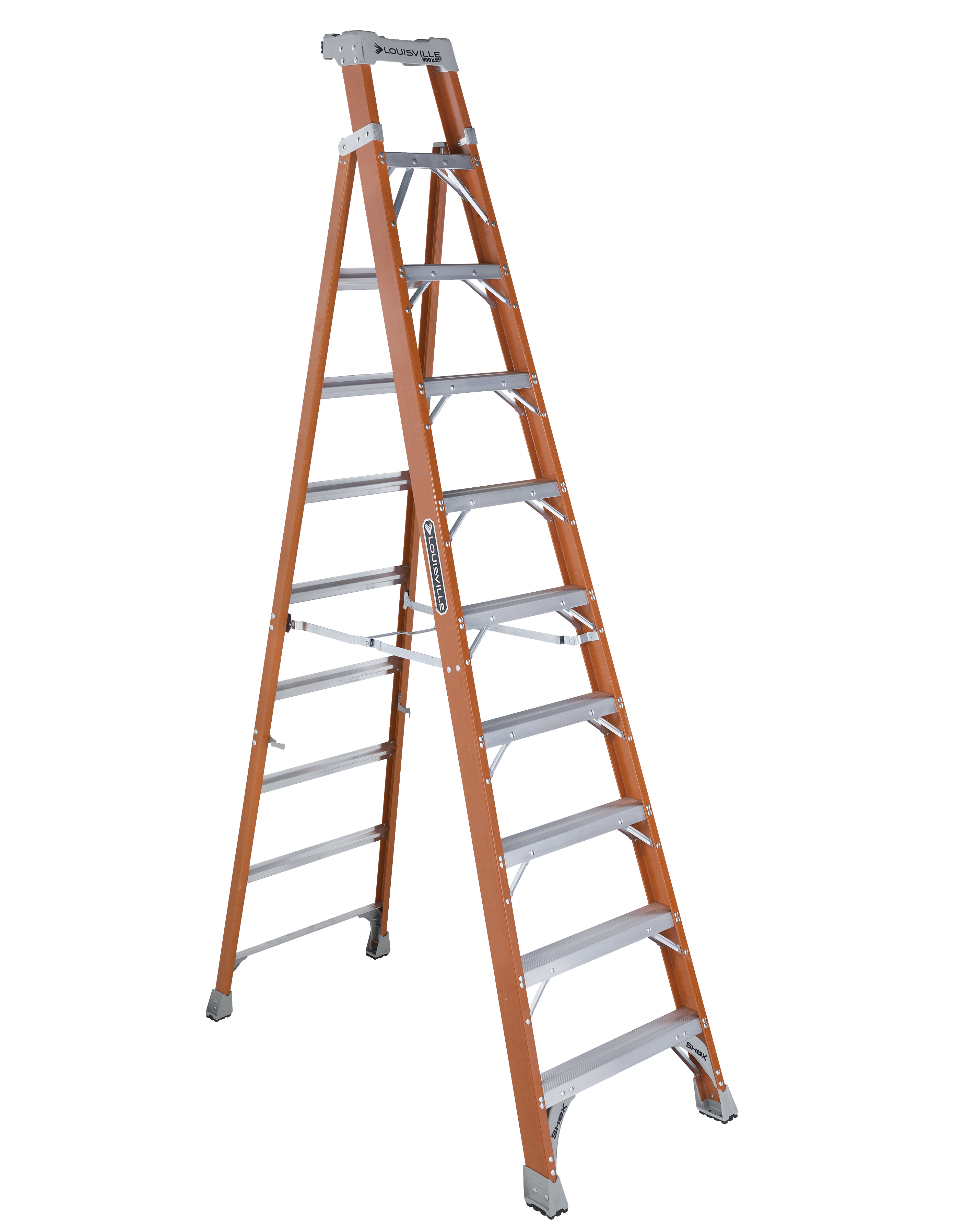 Louisville Ladder FXS1510 10 Foot Orange Fiberglass Step/Shelf Ladder Louisville Ladder FXS1510 10 Foot Orange Fiberglass Step/Shelf Ladder