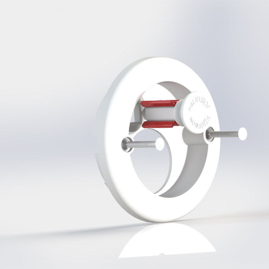 Pull Stop Box™ Trim Kits, White-Paintable (Deep) TRIM KIT-INCLUDES KNOB AND ESCUTCHEON