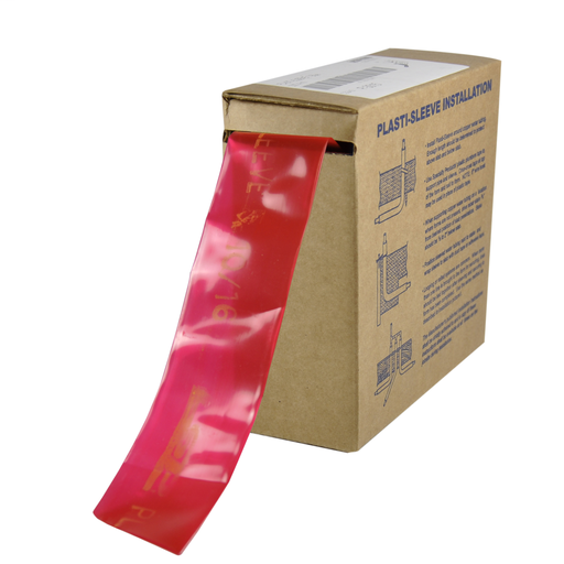 Plasti-Sleeve Pipe Protector, 2" Red / 27 mil FOR USE WITH ALL PIPE MATERIAL, EXCEPT CPVC, 50' Roll
