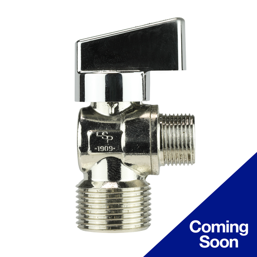 Value Engineered Quarter Turn Angle Valves, 5/8" O.D. Compr. INLET x 3/8" O.D. Compr. OUTLET