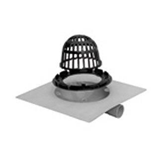 Copper Roof Drain with Side-Outlet, 3" Copper No-Hub