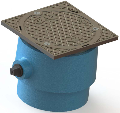 Frank Pattern™ Adjustable Cover No Hub Floor Cleanouts, 4" No HubSquare Top, NICKEL BRONZE CAST IRON FLOOR CLEANOUTS