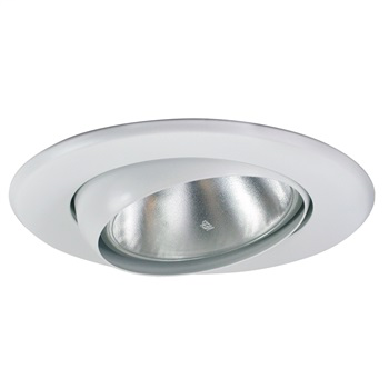 5" White BR/PAR30 Eyeball with White Metal Trim