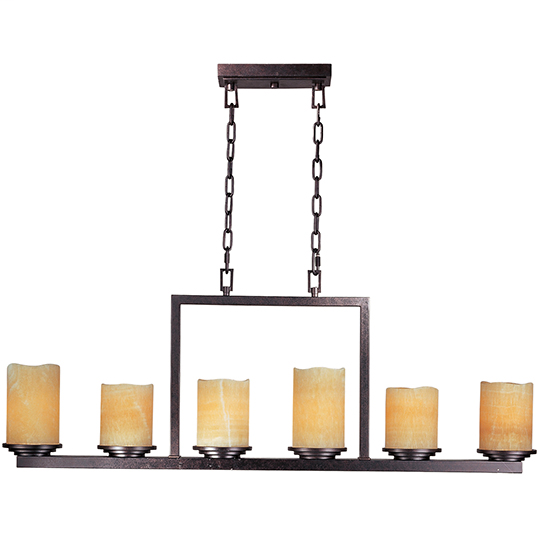 Product image for Luminous 6 Light Chandelier - Rustic Ebony