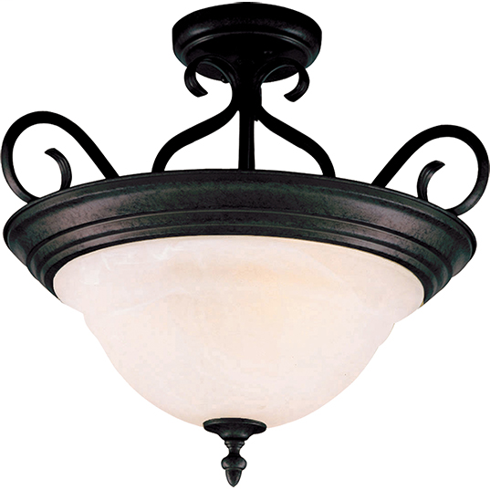Product image for Pacific 3 Light Semi-Flush Mount - Kentucky Bronze w/ Marble Glass