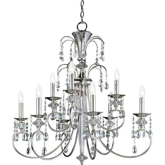 Product image for MAXIM 24307CLPN 9LT 60W CHANDELIER