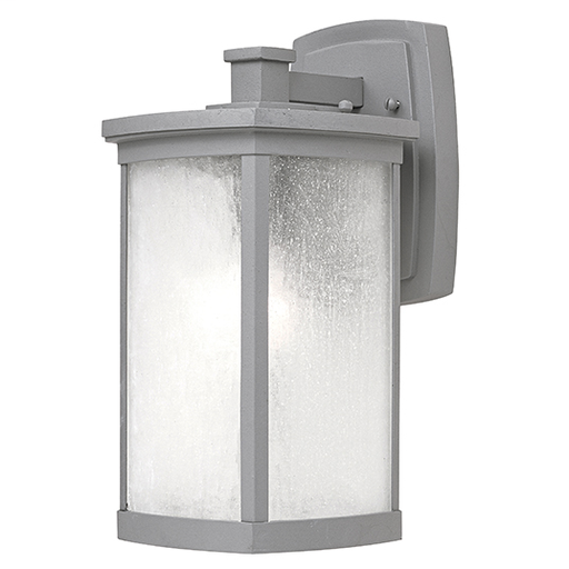 Product image for Terrace 1 Light Medium Wall Lantern - Platinum w/ Frosted Seeded Glass