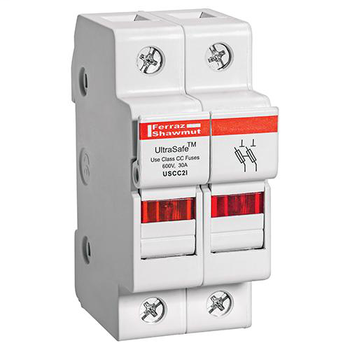 Ferraz Shawmut USCC2I 2-Pole 30 Amp 600 Volt Class CC Modular Fuse Holder Ferraz Shawmut USCC2I 2-Pole 30 Amp 600 Volt Class CC Modular Fuse Holder