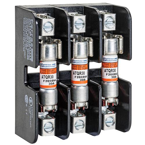 Ferraz Shawmut 30323R 3-Pole 30 Amp 600 Volt Class CC Fuse Block Ferraz Shawmut 30323R 3-Pole 30 Amp 600 Volt Class CC Fuse Block